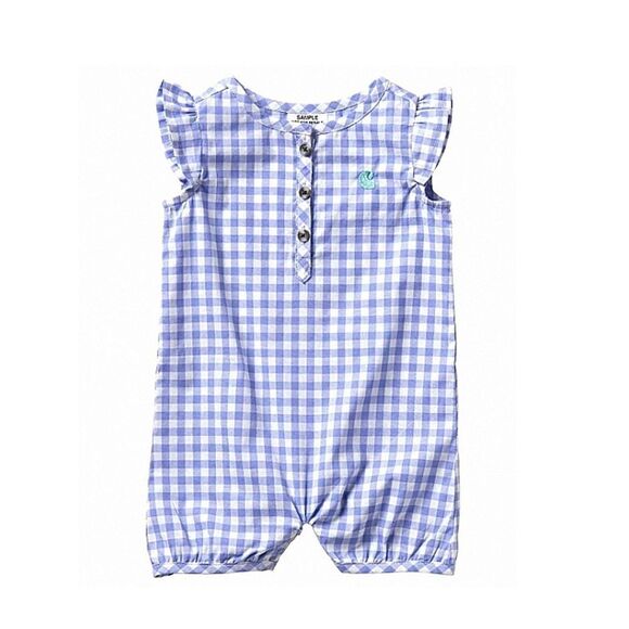 Carhartt Girls’ Infant Woven Plaid Purple White Romper 6M - Picture 1 of 12